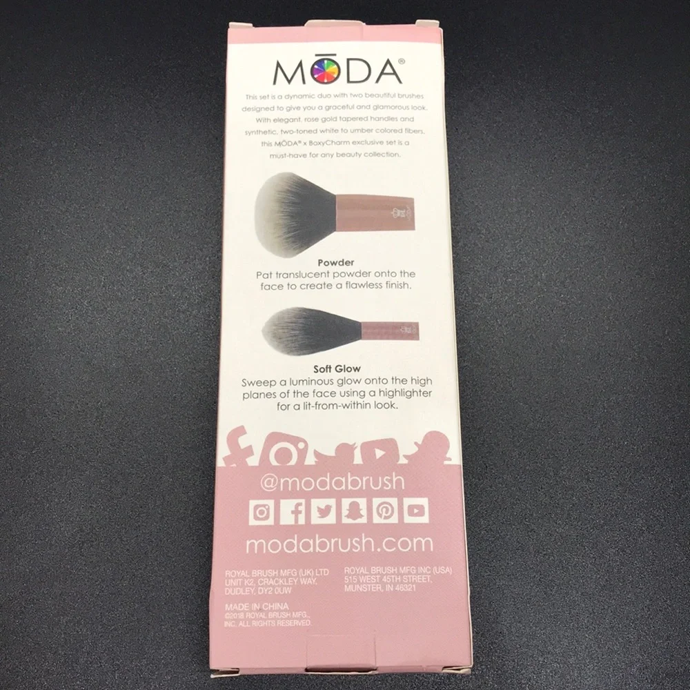 Moda Powder + Soft Glow Rose Gold Brush Set